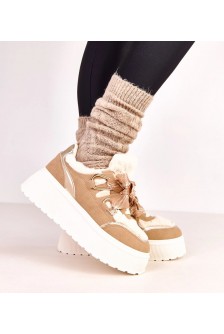 Smėlio Spalvos Sneakers Stiliaus pašiltinti Ant Platformos Deena