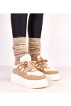 Smėlio Spalvos Sneakers Stiliaus pašiltinti Ant Platformos Deena