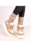 Smėlio Spalvos Sneakers Stiliaus pašiltinti Ant Platformos Deena