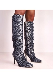 Adrienne juodi leopardiniai bateliai stiletto kulnu