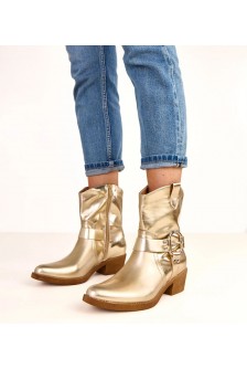 Auksiniai kaubojiški batai su dekoratyvine sagtimi Cedis