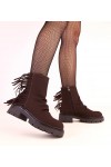 Šokoladiniai batai su kutais ir grubiu padu "Silia