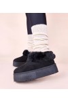 Juodi žiemos batai su kailiu „Deesi“ Juodi žiemos batai su kailiu „Deesi“