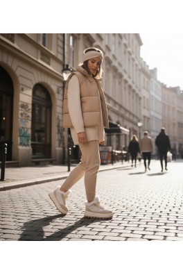 Smėlio Spalvos Sneakers Stiliaus pašiltinti Su futerkiem Nicha