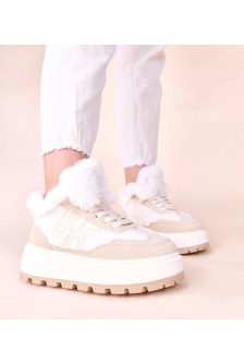 Smėlio Spalvos Sneakers Stiliaus pašiltinti Su futerkiem Nicha