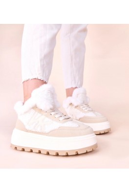 Smėlio Spalvos Sneakers Stiliaus pašiltinti Su futerkiem Nicha