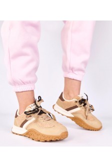 Smėlio Spalvos Sneakers Stiliaus pašiltinti Su futerkiem Sanna