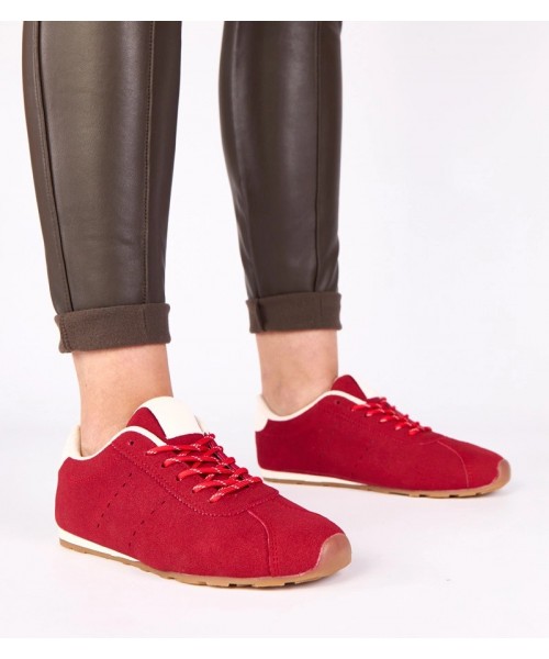 Raudoni sportbačiai su baltu akcentu Birna