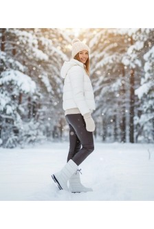Baltos spalvos Žieminiai ant niskim kulno Su Užtraukiamu Raišteliu Sophie