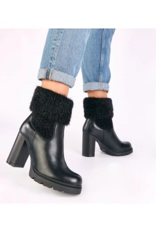 Juodi stiletto batai su dekoratyvine viršutine dalimi Randy