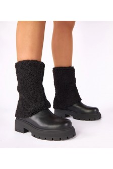 Juodi batai su apsmukusiu audiniu viršuje Darlene