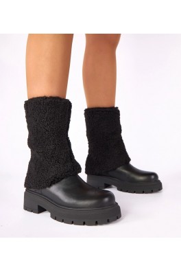 Juodi batai su apsmukusiu audiniu viršuje Darlene