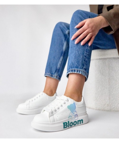 Balti platforminiai sportbačiai su meškiuku Margot