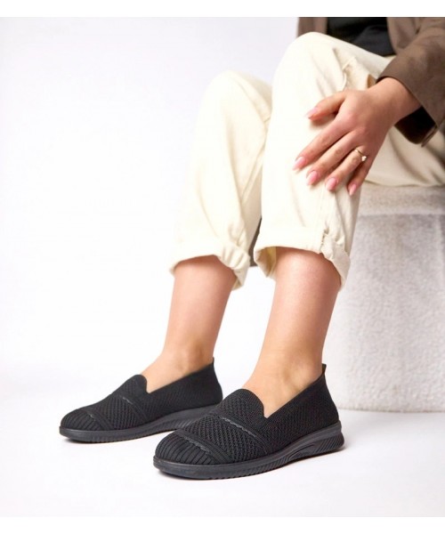 Juodos Noémie medžiaginės šlepetės