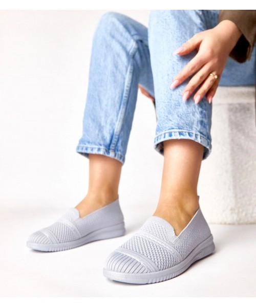 Pilkos spalvos medžiaginės šlepetės Noémie