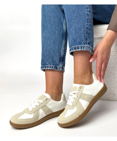 Baltos ir smėlio spalvos "Valentine" platforminiai sportbačiai