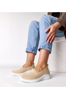 Smėlio spalvos medžiaginės šlepetės "Zoe