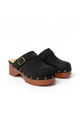 Juodos ekosuede šlepetės Floriane