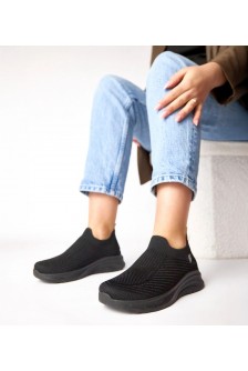 Juodi "Gaia" medžiaginiai šlepetės