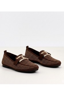 Penelope Šokoladiniai mokasinai su cirkoniais