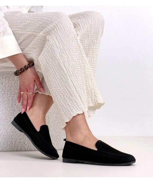 Juodi Addison audinio mokasinai