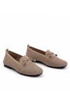 Tamsiai smėlio spalvos audinio mokasinai su peteliške Aubrey