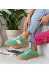 Žalios Spalvos Odiniai Sneakers Stiliaus Na platformos Filippo