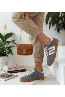 Pilkos Spalvos Odiniai Sneakers Stiliaus Filippo