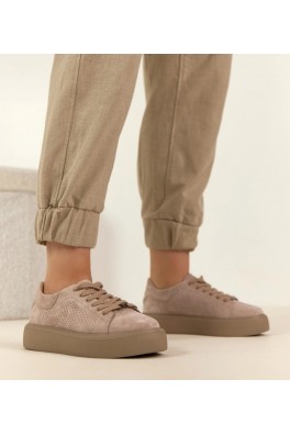 Smėlio Spalvos Odiniai Sneakers Stiliaus Na platformos Filippo