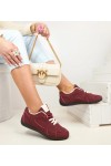 Bordowe Sneakers Stiliaus Laisvalaikio batai Damskie Amaryllis