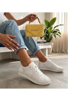 Biała Sneakers Stiliaus Laisvalaikio batai Ažūriniai Elowen