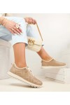 Smėlio Spalvos Ažūriniai Įsispiriamos Sneakersy SIone