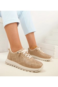 Smėlio Spalvos Ažūriniai Įsispiriamos Sneakersy SIone