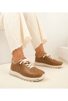 Šviesiai rudi SIone ažūriniai suplyšę sportbačiai