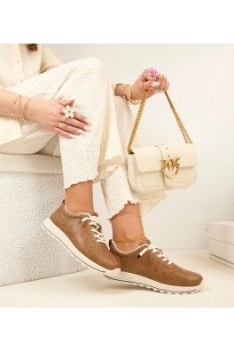 Šviesiai rudi SIone ažūriniai suplyšę sportbačiai