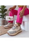 Smėlio Spalvos Odiniai Sneakers Stiliaus Na platformos Filippo