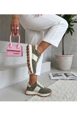 Žalios Spalvos Odiniai Sneakers Stiliaus Na platformos Filippo