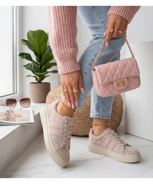 Smėlio Spalvos Odiniai Sneakers Stiliaus Na platformos Filippo