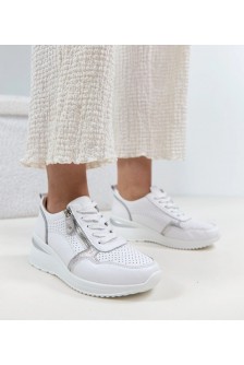 Balti odiniai "Cambell" nėriniuoti sportbačiai