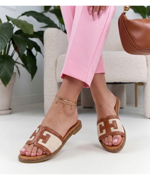 Rudos elegantiškos "Gia" šlepetės