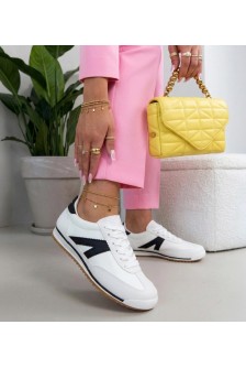 Balti sportiniai bateliai su juodais elementais "Saga