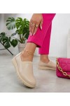 Smėlio Spalvos Įsispiriamos Pusbačiai Na Niskiej Koturnie Isolde