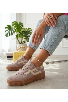 Smėlio spalvos Cambell natūralios odos sportbačiai