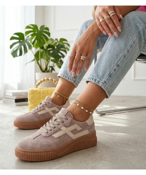 Smėlio spalvos Cambell natūralios odos sportbačiai