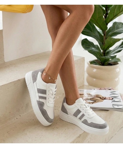 Balti "Cambell" natūralios odos sportbačiai