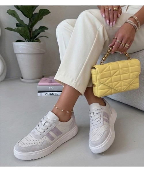 Smėlio spalvos Cambell natūralios odos sportbačiai