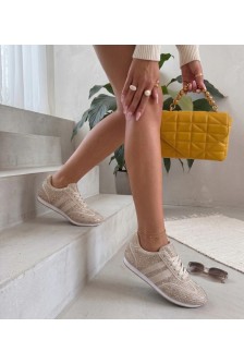 Smėlio Spalvos Sneakers Stiliaus dekoruoti Cyrkoniami Sybilla