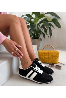 Juodi Sneakers Stiliaus dekoruoti Cyrkoniami Sybilla