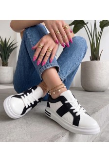 Balti-Juodi Sneakers Stiliaus Perforowane Sophia