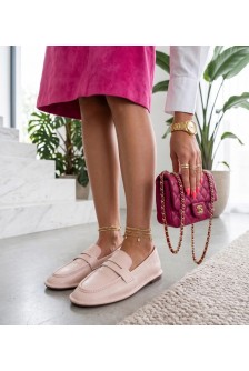 Smėlio Spalvos Mokasyny Damskie Elegantiški